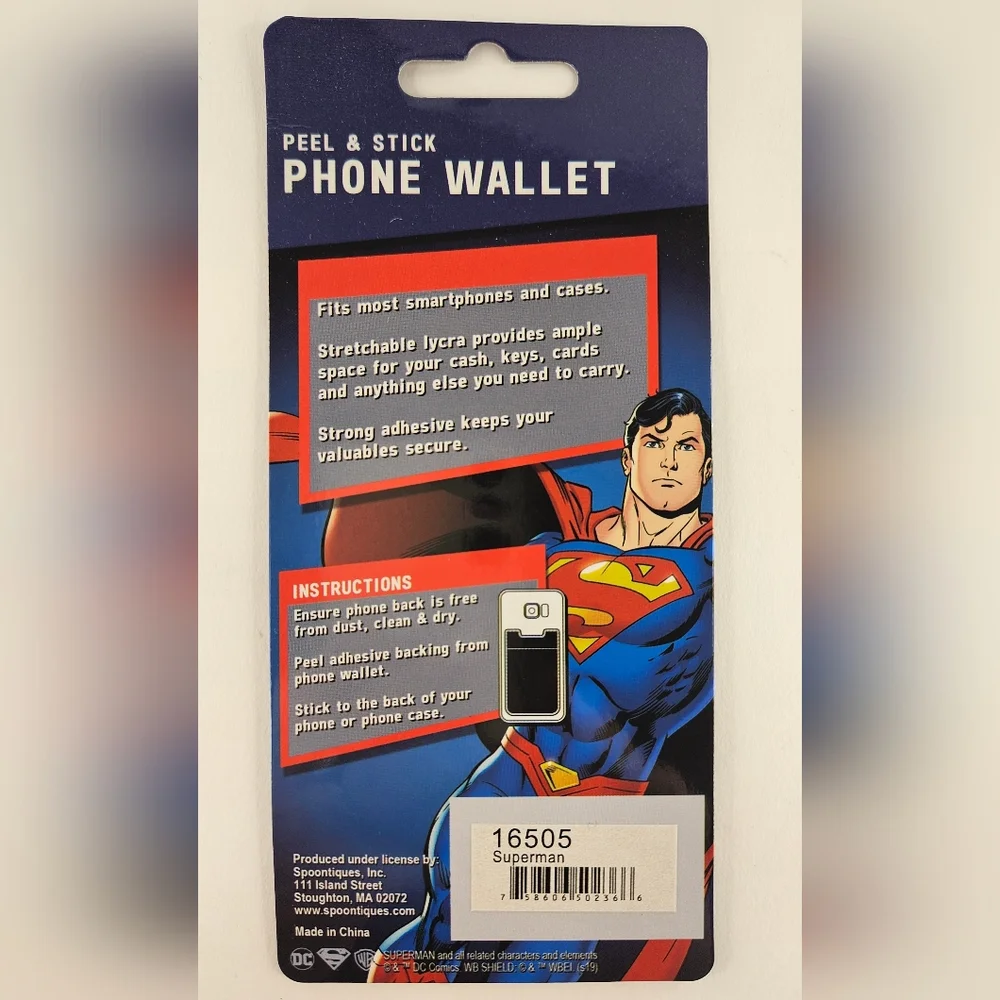 DC Comics Flying SUPERMAN Phone Card Pocket Wallet Holder BUNDLE 2 GET 1 FREE